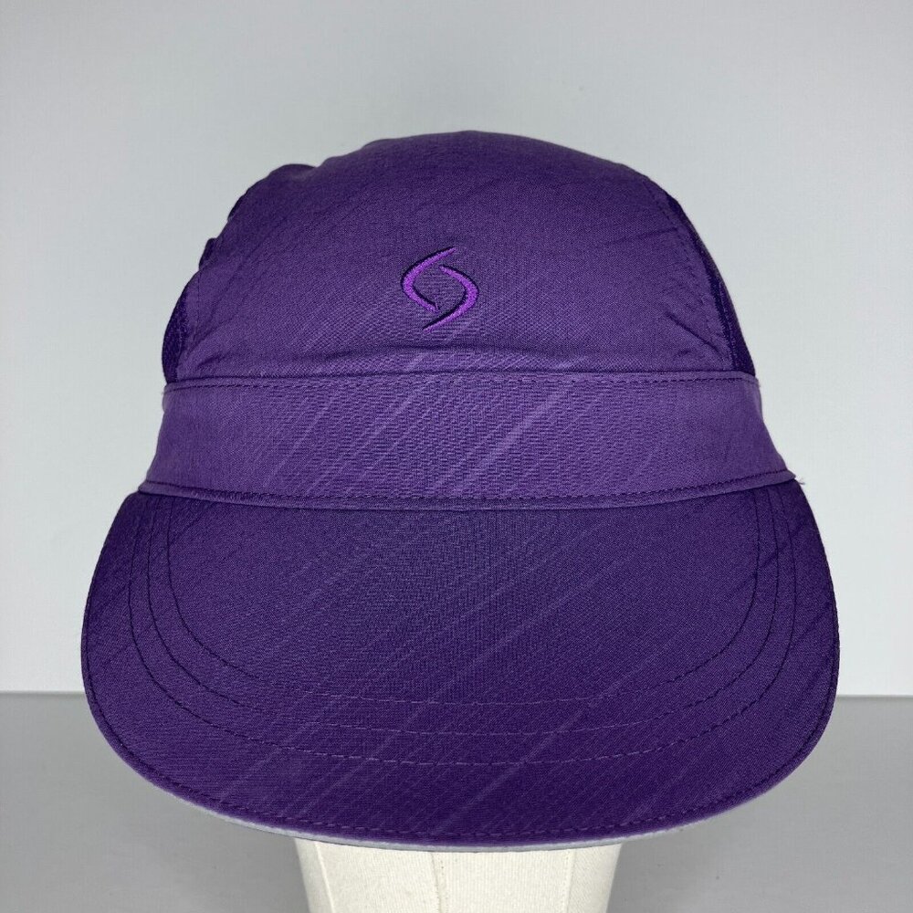 Moving Comfort Adjustable Purple Zippered Pocket Running Women's Hat